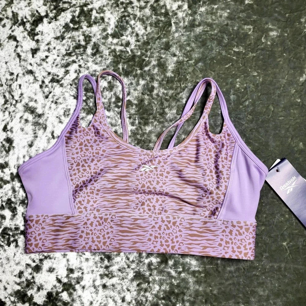 Reebok Purple Mod‎ Safari Poly Sports Bra